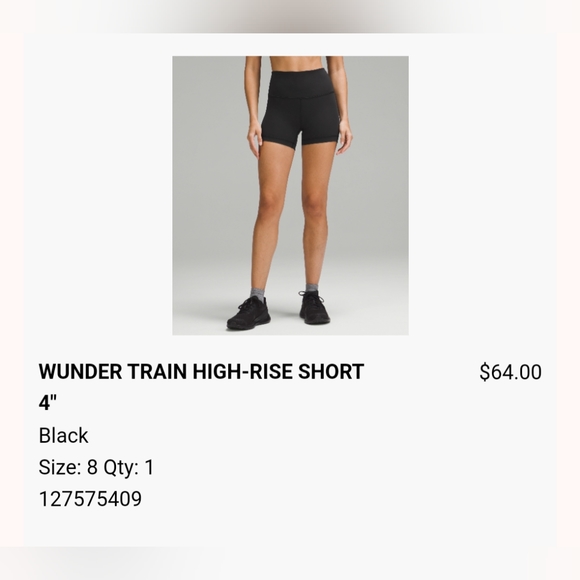 Lululemon Wonder Train High Rise Short - Picture 1 of 5